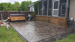 stamped and sealed concrete patio