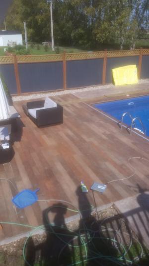 stamped concrete wood plank pool